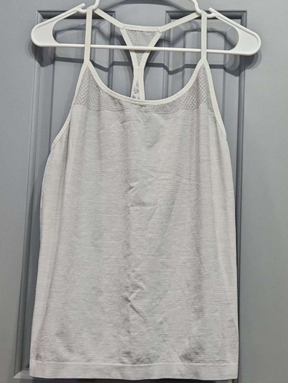Jockey Gray Eyelet Holes White Strap Tank Top